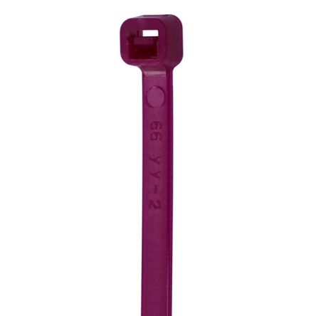 NEMIQ Cable Tie, , 102mm x 2.5 mm, Purple Nylon, Pk-100 [PCT-0100-025-PL-100]; 433-115