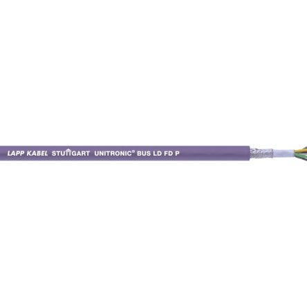 Lapp UNITRONIC BUS Series Bus Cable, 6 Cores, 0.25 mm², Screened, 24 AWG, Copper Braid Shield, Unitronic FD CP Cable [2170215]; 433-363