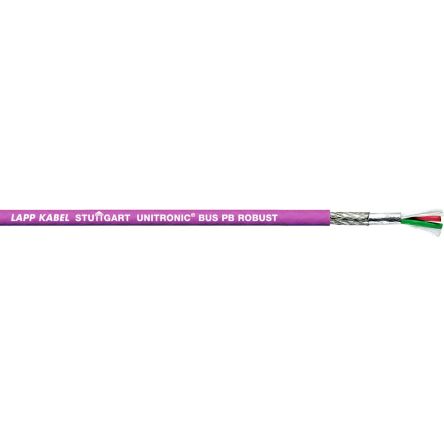Lapp UNITRONIC BUS Series Bus Cable, 2 Cores, Screened, Aluminium Foil, Tinned Copper Braid Shield, PROFIBUS Cable [2170620]; 433-379