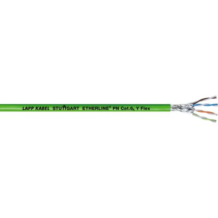 LappETHERLINE Cat6a, Green Unterminated to, S/FTP Shielded, Unterminated PVC Sheath [2170930]; 433-386