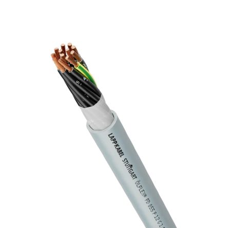 Lapp Olflex FD 855 Control Cable, 7 Cores, 1 mm², P, Unscreened, Grey Polyurethane PUR Sheath, 18 AWG [0027564]; 433-415