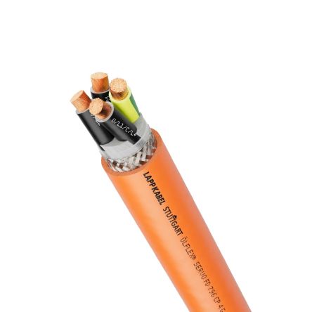 Lapp Olflex Servo Control Cable, 4 Cores, 2.5 mm², Servo, Screened, Orange Polyurethane PUR Sheath, 14 AWG [0027970]; 433-430