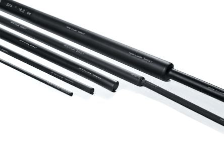 HellermannTyton Heat Shrink Tubing, Black 51mm Sleeve Dia. x 30m Length 2:1 Ratio, SE28 Series [342-20080]; 433-749