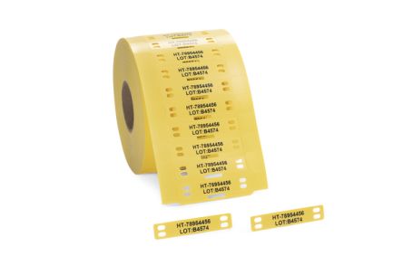 HellermannTyton TAGLF Cable Tie Cable Marker, Yellow, Pre-printed "Ladder Style", for Large Cable Bundles And Wires, [556-83014]; 433-915
