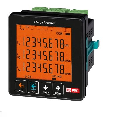 RS PRO 3 Phase LCD Energy MeterEnergy Meter [0]; 434-515