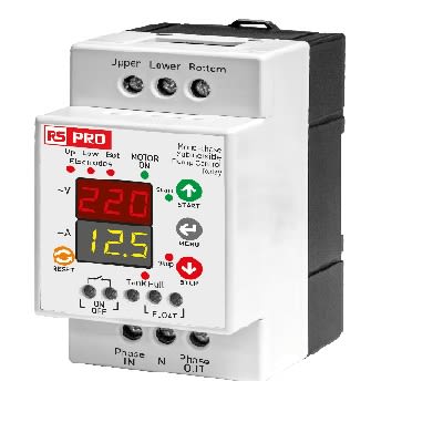 RS PRO Level Controller - Panel Mount, Terminal Rail, 150 → 270V ac 1 [0]; 434-519