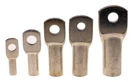 RS PRO Uninsulated Tubular Ring Terminal, 10.5mm Stud Size to 16mm² Wire Size, Brown [0]; 434-556
