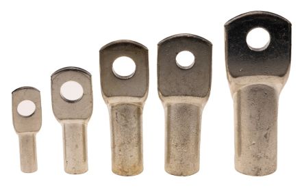 RS PRO Uninsulated Tubular Ring Terminal, 10.5mm Stud Size to 25mm² Wire Size, Brown [0]; 434-559