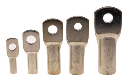 RS PRO Uninsulated Tubular Ring Terminal, 11mm Stud Size to 70mm² Wire Size, Brown [0]; 434-561