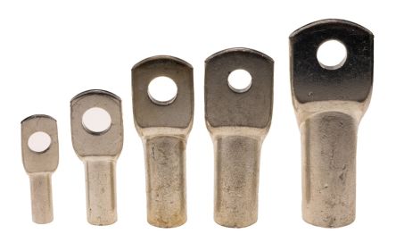 RS PRO Uninsulated Tubular Ring Terminal, 8.5mm Stud Size to 25mm² Wire Size, Silver [0]; 434-588