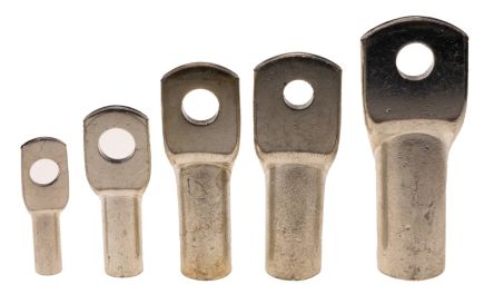 RS PRO Uninsulated Tubular Ring Terminal, 11mm Stud Size to 70mm² Wire Size, Silver [0]; 434-594
