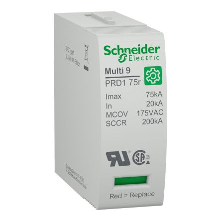 Schneider Electric 1 Phase Surge Arrester, 75kA, 600V (Volts), Plug In Mount [M9LC175]; 438-763