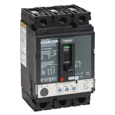 Schneider Electric, PowerPact Circuit breaker 4P 150A, Breaking Capacity 100 kA, Clip-On [NHJL36150M38X]; 438-872