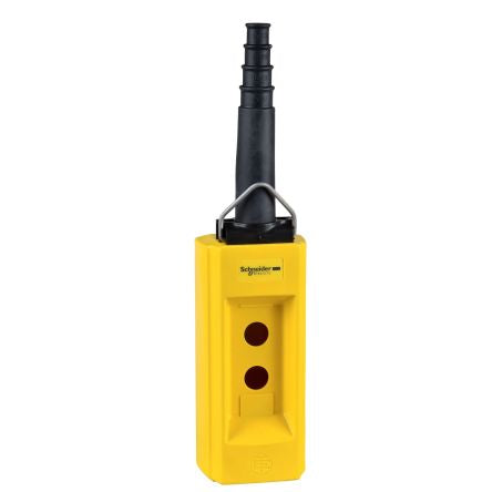Schneider Electric Push-In Push Button Control Station, Glass Reinforced Polyester, 2 Cutouts, Black, IP65 [XACB025]; 438-942