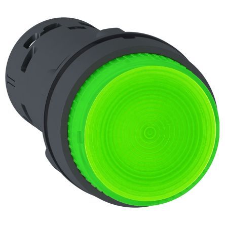 Schneider Electric Harmony Series Illuminated Push Button, Push-On, Through Hole, 22mm Cutout, 1NO, Green LED, 230V, [XB7NW3361]; 438-970