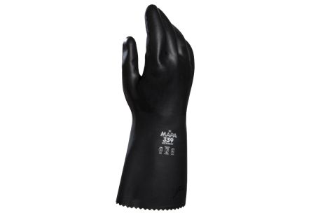 Mapa UltraNeo 339 Black Polychloroprene Chemical Resistant Work Gloves, Size 10 [34339010]; 440-135