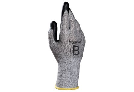 Mapa KryTech 563 Black, Grey Nitrile Abrasion Resistant, Cut Resistant, General Purpose, Puncture Resistant, Tear [34563471]; 440-283