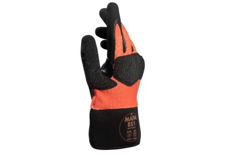 Mapa KryTech 851 Black, Orange Nitrile Abrasion Resistant, Cut Resistant, General Purpose, Puncture Resistant, Tear [34851049]; 440-370