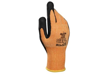 Mapa TempDex 720 Black, Orange Nitrile Abrasion Resistant, Cut Resistant, General Purpose, Puncture Resistant, Tear [34720031]; 440-389