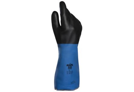 Mapa TempTec 332 Black, Blue Polyurethane Abrasion Resistant, Cut Resistant, General Purpose, Puncture Resistant, Tear [34332020]; 440-397