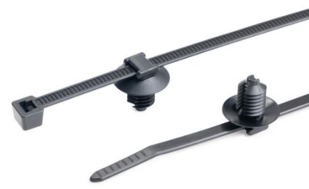 HellermannTyton Cable Tie, 160mm x 4.6 mm, Black Nylon, Pk-500 [156-00154]; 440-520