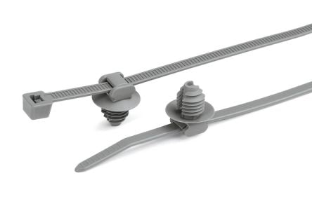 HellermannTyton Cable Tie, 202mm x 4.6 mm, Grey Polyamide 4.6, Pk-1000 [156-00235]; 440-561