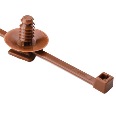 HellermannTyton Cable Tie, 202mm x 4.6 mm, Brown Polyamide 4.6, Pk-500 [156-00457]; 440-572