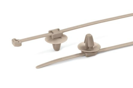 HellermannTyton Cable Tie, 145mm x 3.4 mm, Beige Polyetherketone, Pk-500 [156-01091]; 440-573