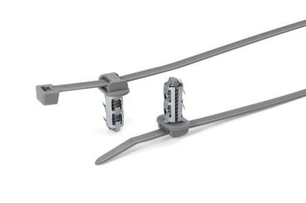 HellermannTyton Cable Tie, 202mm x 4.6 mm, Grey Polyamide 4.6, Pk-500 [156-01155]; 440-576