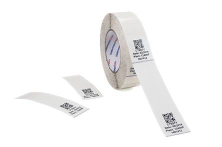 HellermannTyton TAG32-230TD1 Self Adhesive Cable Label, Clear, White, 30.24 → 56.02mm Cable, for Cables and [596-01903]; 440-591