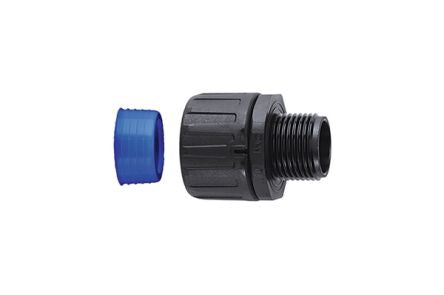 HellermannTyton External Thread Fitting, Conduit Fitting, 16mm Nominal Size, M20, Nylon 66, Black IP66, IP67, IP68, [166-21602]; 440-594