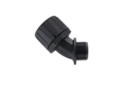 HellermannTyton External Thread Elbow, Conduit Fitting, 34mm Nominal Size, M32, Nylon 66, Black IP66 rating [166-23403]; 440-600