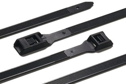 HellermannTyton Cable Tie, 275mm x 9 mm, Black Nylon, Pk-100 [112-27560]; 440-637