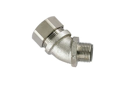 HellermannTyton External Thread Elbow, Conduit Fitting, 50mm Nominal Size, M50, Nickel Plated Brass, Metal IP66, IP67, [166-32505]; 440-646