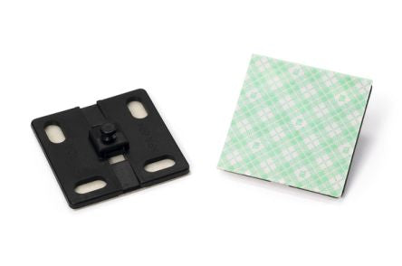 HellermannTyton Self Adhesive Black Cable Tie Mount 38 mm x 38mm [161-64013]; 440-730