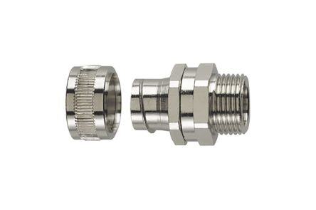 HellermannTyton Fixed Fitting, Conduit Fitting, 12mm Nominal Size, M16, Stainless Steel, Metal IP40 rating [166-30421]; 440-772
