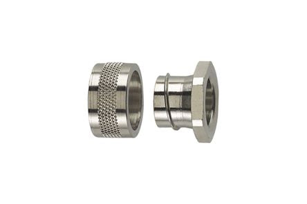HellermannTyton Connector, Conduit Fitting, 25mm Nominal Size, Nickel Plated Brass, Metal IP40 rating [166-30504]; 440-774