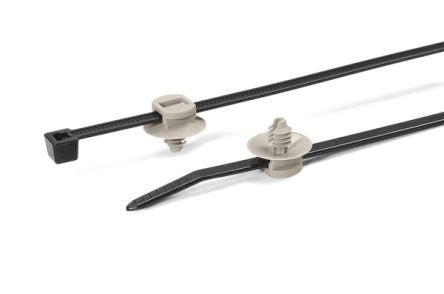 HellermannTyton Cable Tie, 202mm x 4.6 mm, Black, Grey Nylon, Pk-500 [150-55941]; 440-813