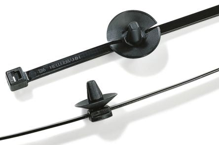 HellermannTyton Cable Tie, 150mm x 4.6 mm, Black Nylon, Pk-500 [150-93130]; 440-817