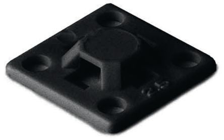 HellermannTyton Self Adhesive Black Cable Tie Mount 13 mm x 13mm, 2.7mm Max. Cable Tie Width [151-01800]; 440-826