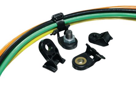 HellermannTyton Black Cable Tie Mount 24 mm x 46mm, 12.7mm Max. Cable Tie Width [151-07100]; 440-848