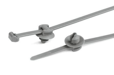 HellermannTyton Cable Tie, 200mm x 4.6 mm, Grey Polyamide 4.6, Pk-500 [156-00085]; 440-873