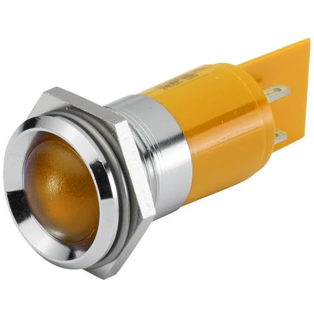 EAO 17-53 Series Yellow Panel Mount Indicator, 24, 22.3 Mounting Hole Size, Plug-In Termination, IP40, IP65 [17-530352]; 442-157