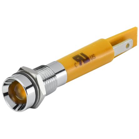 EAO 17-04 Series Yellow Panel Mount Indicator, 24, 8 Mounting Hole Size, Plug-In Termination, IP40, IP65 [17-040352]; 442-496
