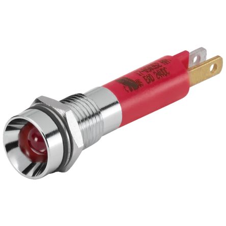 EAO 17-05 Series Red Panel Mount Indicator, 24, 8 Mounting Hole Size, Plug-In Termination, IP40, IP65 [17-050360]; 442-512