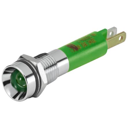 EAO 17-05 Series Green Panel Mount Indicator, 24, 8 Mounting Hole Size, Plug-In Termination, IP40, IP65 [17-050361]; 442-513