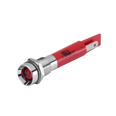 EAO 17-08 Series Red Panel Mount Indicator, 24, 8 Mounting Hole Size, Plug-In Termination, IP40, IP65 [17-080350]; 442-522