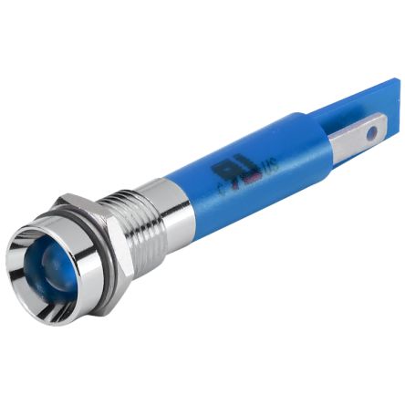 EAO 17-08 Series Blue Panel Mount Indicator, 24, 8 Mounting Hole Size, Plug-In Termination, IP40, IP65 [17-080357]; 442-526