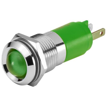 EAO 17-35 Series Green Panel Mount Indicator, 230, 14 Mounting Hole Size, Plug-In Termination, IP40, IP65 [17-351231]; 442-660