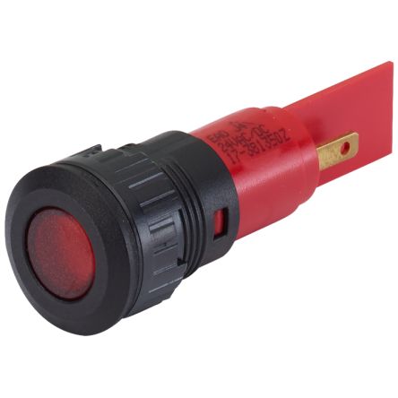 EAO 17-41 Series Red Panel Mount Indicator, 230, 16.2 Mounting Hole Size, Plug-In Termination, IP40, IP65 [17-411230Z]; 442-680